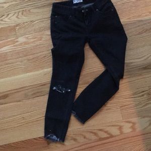 Free People black ripped at the knee jeans